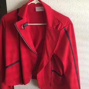 wet seal red moto jacket